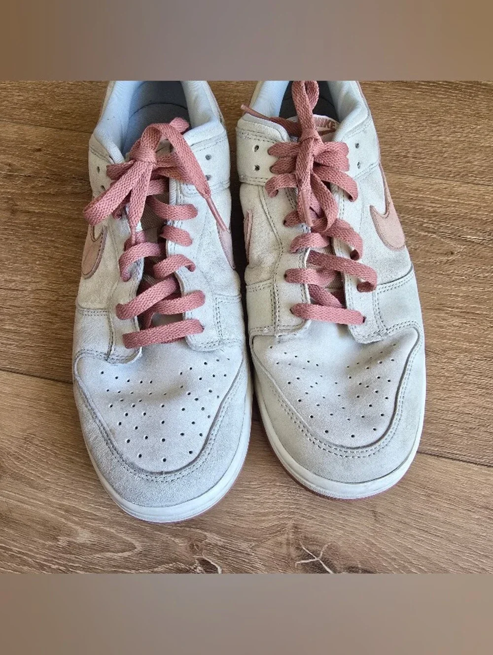 Nike Dunk Low Pink White Size 13 Men Sneakers Suede Leather Fossil Rose